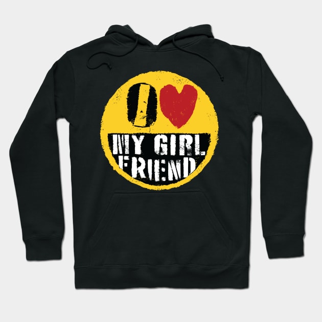 I LOVE MY GIRLFRIEND - Graffiti Love: I Heart My Girlfriend Street Art Design Hoodie by pelagio